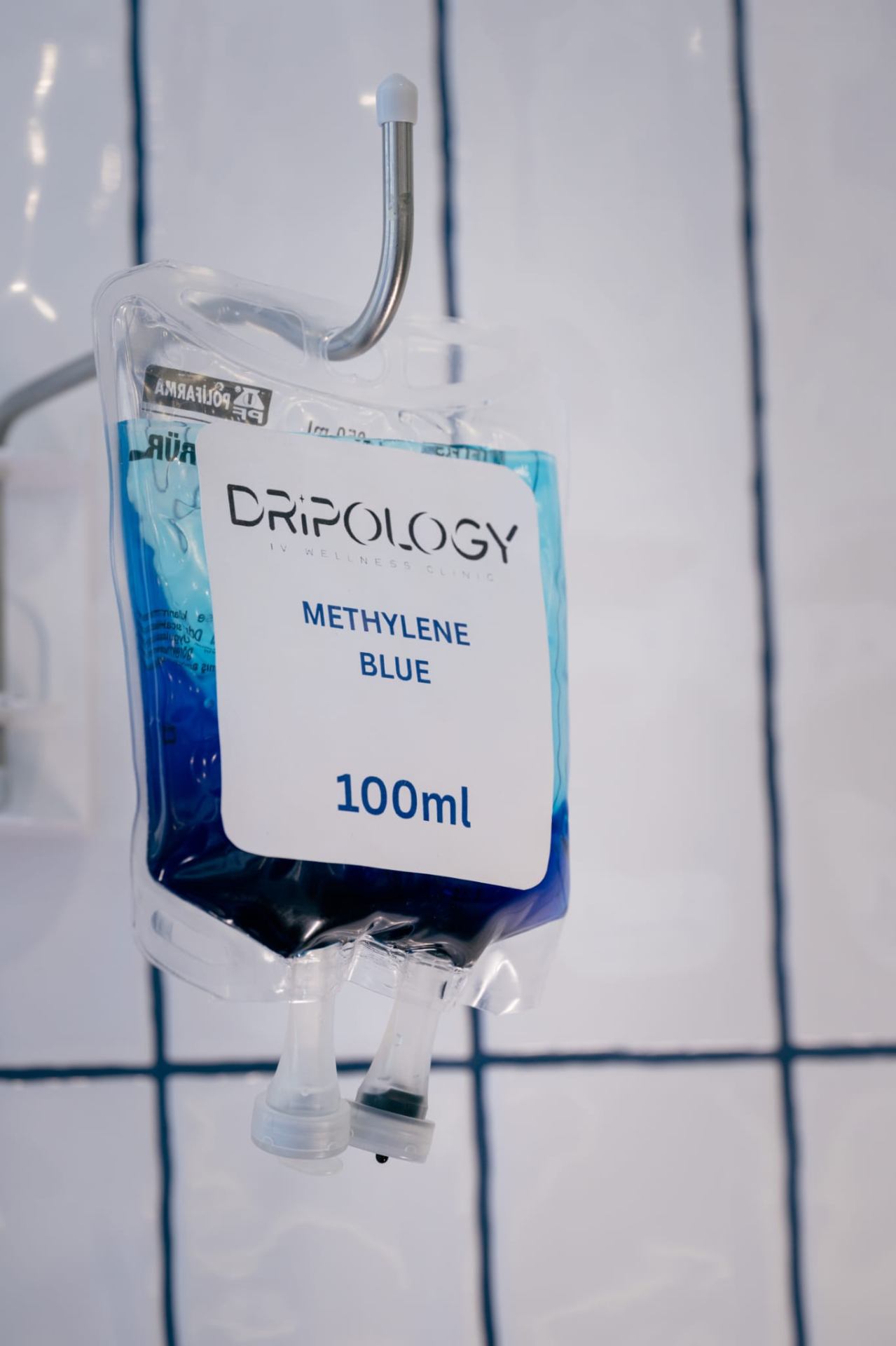 Dripology-branded methylene blue 100ml IV bag